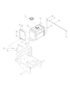 Tank Assembly Diagram and Parts List for G1752 55AE224T150-WAM Cub Cadet Lawn Mower